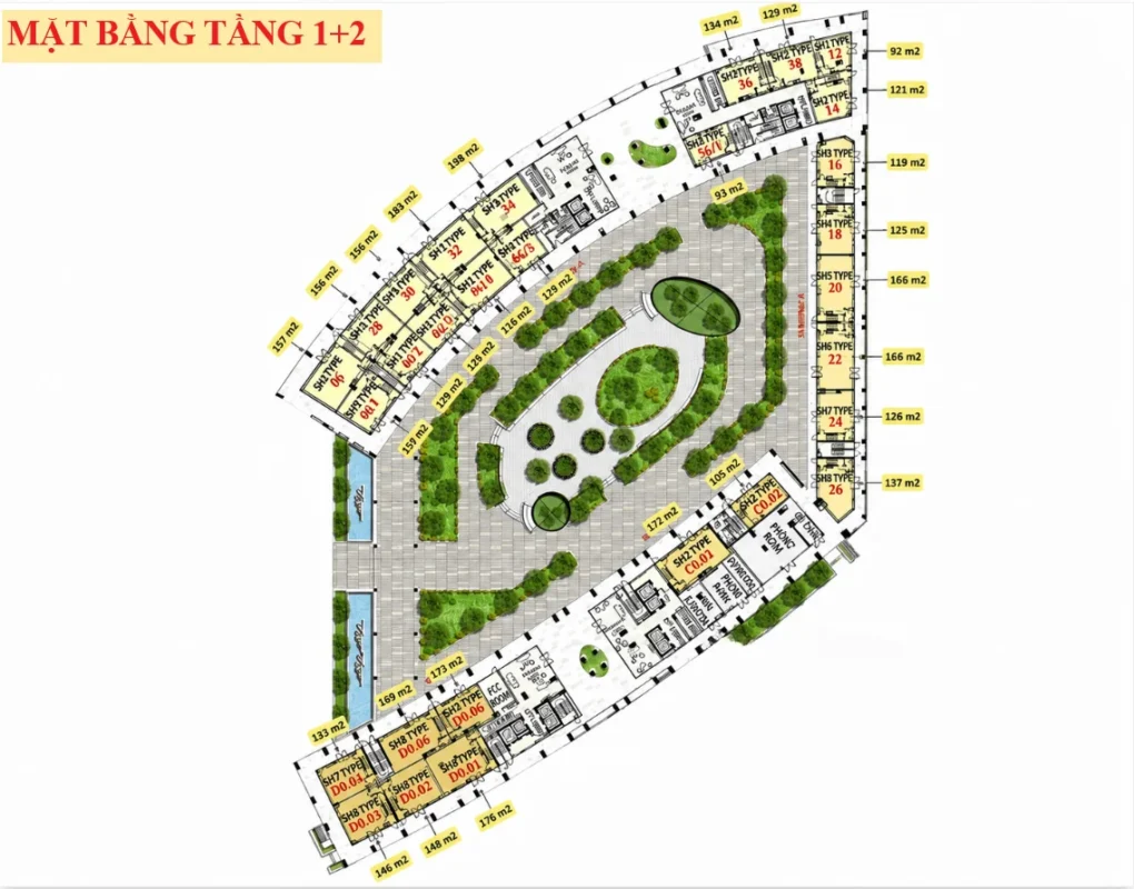 Mặt bằng tầng 1+2