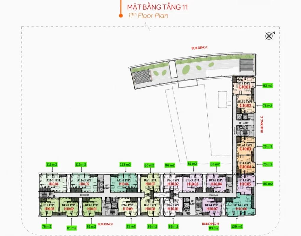 Mặt bằng tầng 11 M8B