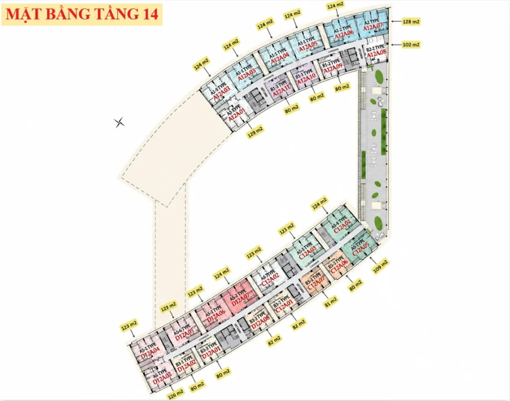 Mặt bằng tầng 14