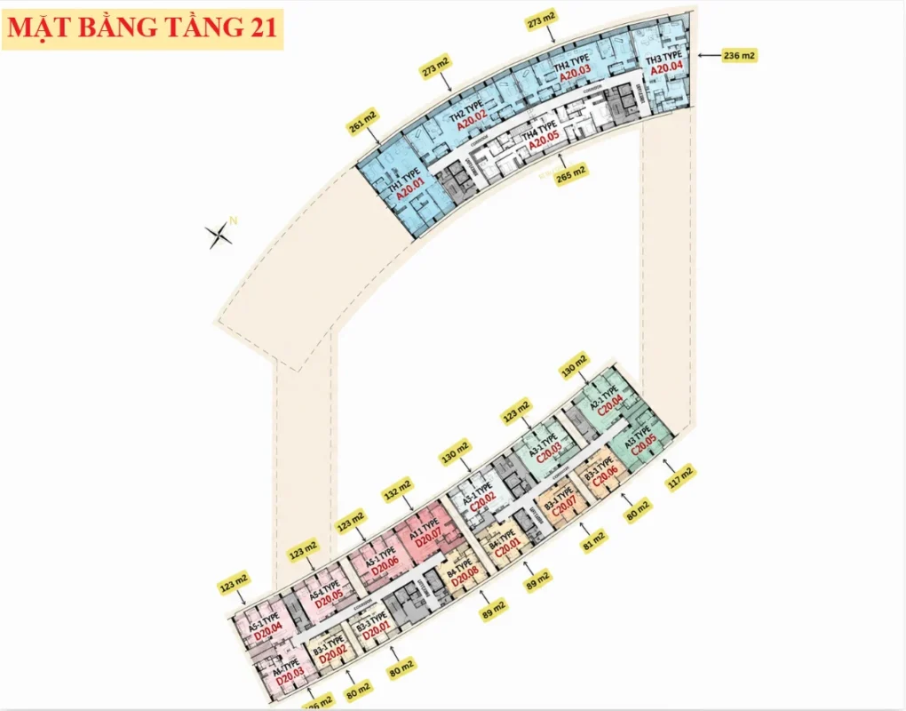 Mặt bằng tầng 21