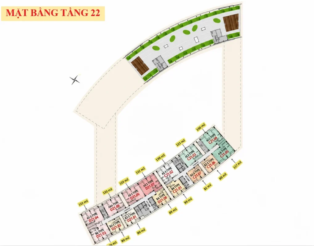 Mặt bằng tầng 22