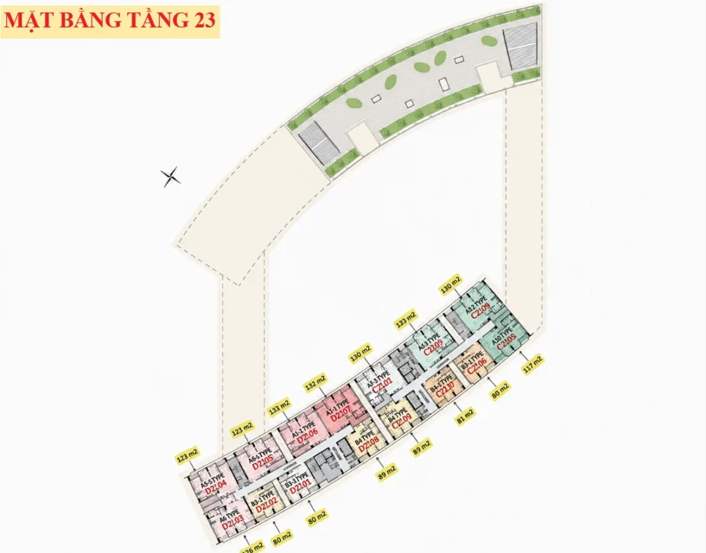 Mặt bằng tầng 23