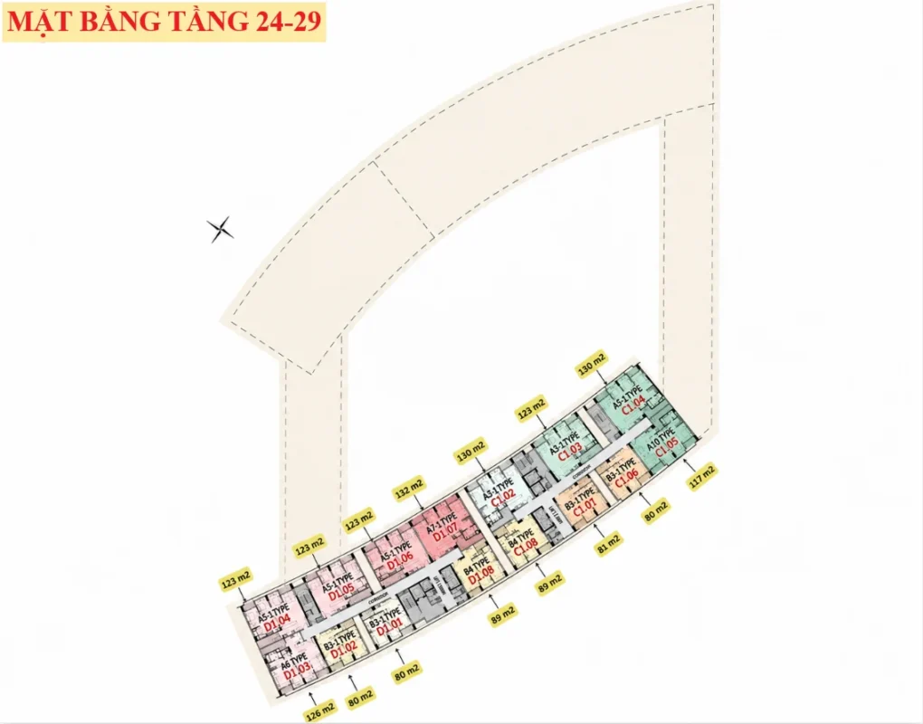 Mặt bằng tầng 24-29
