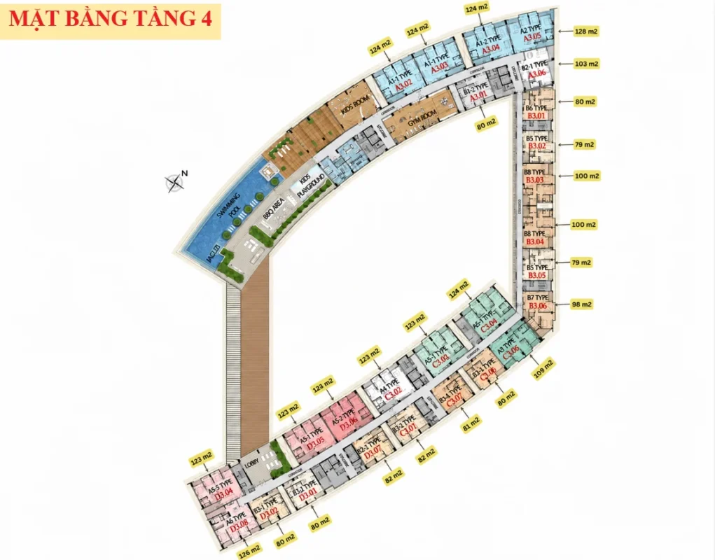 Mặt bằng tầng 4