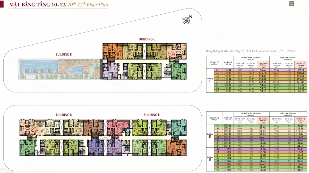Mặt bằng tầng 10-12