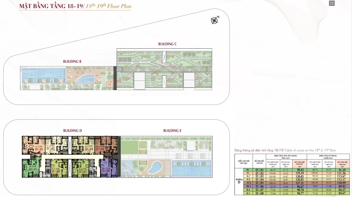 Mặt bằng tầng 18-19
